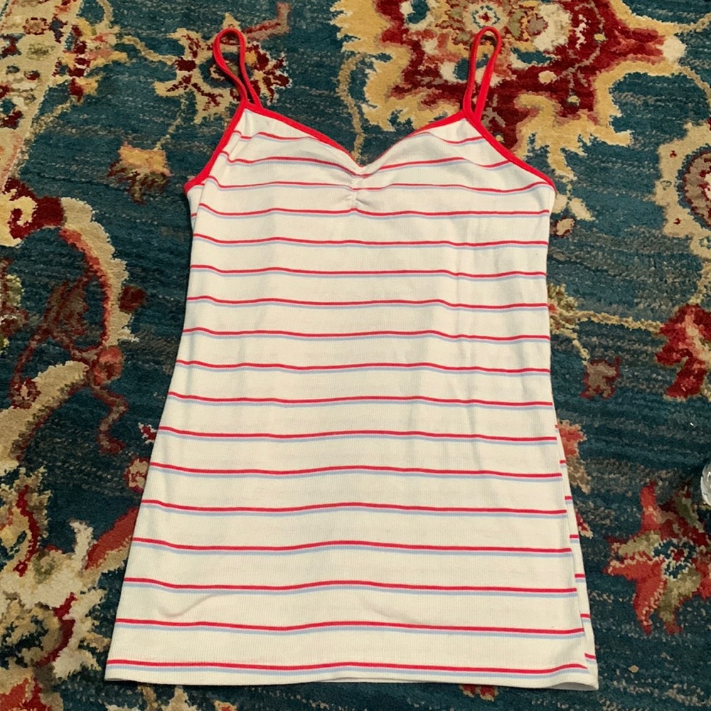 Blue and red striped tank top